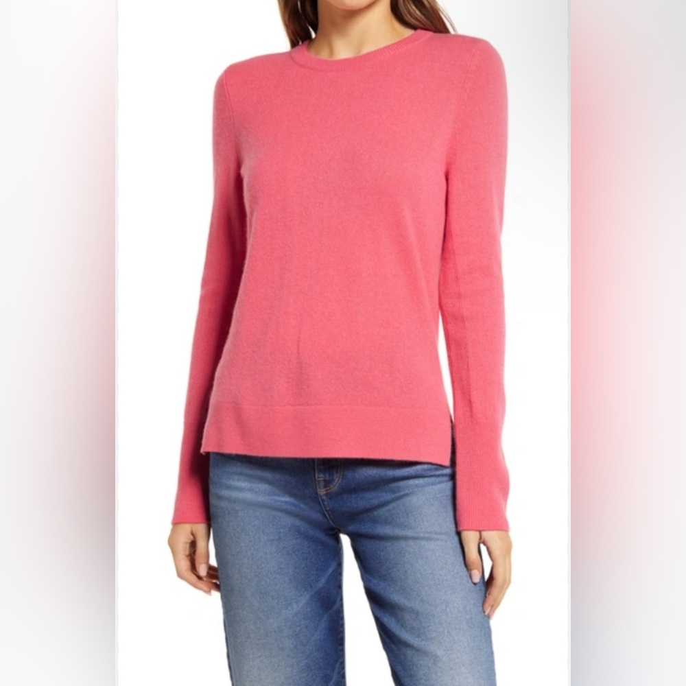 Halogen Crewneck Cashmere Sweater In Pink Paradise
Heather Size Small